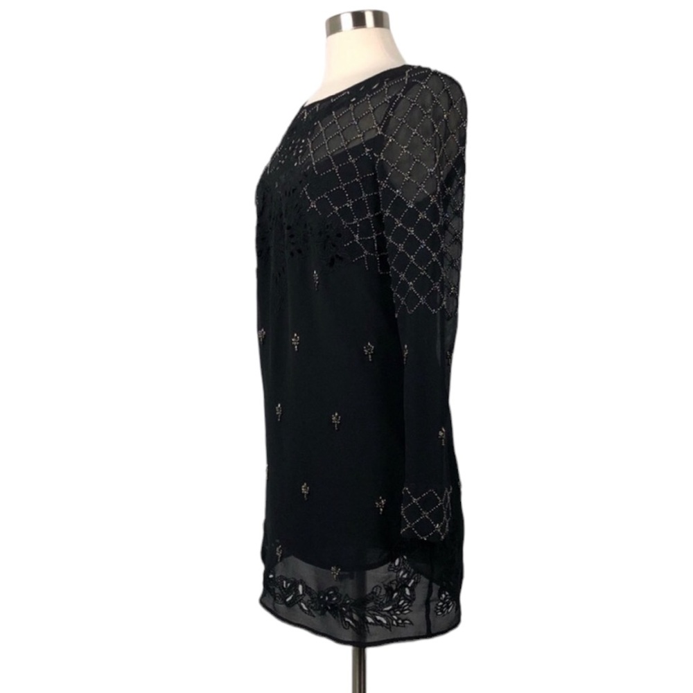 Free People Beaded Black Embroidered Dress - Picture 2 of 16